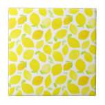 Carreau Aquarelle jaune clair Motif citron<br><div class="desc">Ajoutez un accent d'agrumes à n'importe quelle chambre avec ce carrelage de citron d'été. Il présente des agrumes aquarelles motifs de citrons. Ces carreaux de citron seront parfaits pour n'importe quelle chambre.</div>