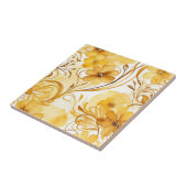 Carreau Aquarelle jaune et or vive Florale (Côté)