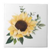 Carreau Aquarelle jaune Fleurs de soleil et design Fleur s (Devant)