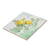 Carreau Aquarelle Jaune Rose Jardin Fleur Nature Art (Côté)