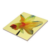 Carreau Aquarelle jonquille jaune art Fleur de printemps (Côté)