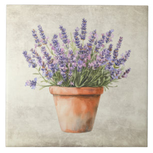 Carreau Aquarelle Lavande Rustique