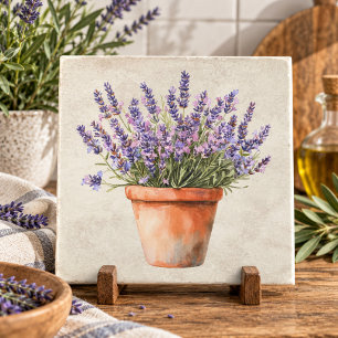 Carreau Aquarelle Lavande Rustique