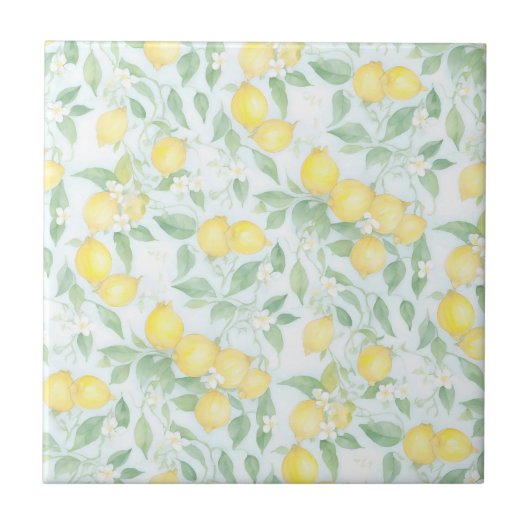 Carreau Aquarelle Lemon Motif Soft Pastels (Devant)