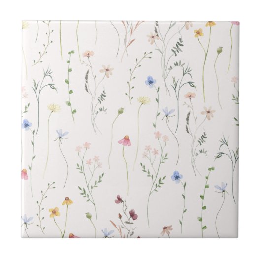 Carreau aquarelle limbe pâle rose (Devant)