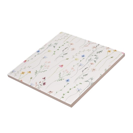 Carreau aquarelle limbe pâle rose (Côté)