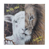 Carreau Aquarelle Lion et agneau personnalisable (Devant)