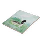 Carreau Aquarelle Loon Faune Nature Oiseau art (Côté)