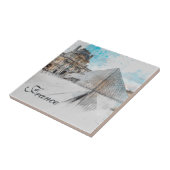 Carreau Aquarelle Louvre, Paris Carrelage en céramique - É (Côté)