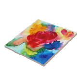 Carreau Aquarelle magnifique art rose abstrait (Côté)