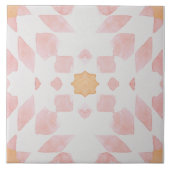Carreau Aquarelle marocaine géométrique rose orange (Devant)