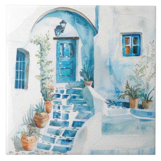 Carreau Aquarelle Méditerranée  (Devant)
