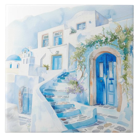 Carreau Aquarelle Méditerranée (Devant)