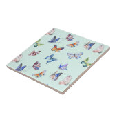 Carreau Aquarelle Mélange de papillons colorés (Côté)