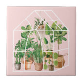 Carreau Aquarelle mignonne Plante de maison Tropical sur r (Devant)