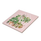 Carreau Aquarelle mignonne Plante de maison Tropical sur r (Côté)