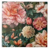 Carreau Aquarelle moderne Collection Vintage Florale (Devant)