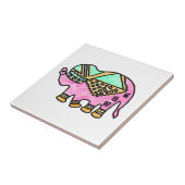 Carreau Aquarelle moderne de l'éléphant coloré (Côté)