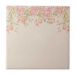 Carreau Aquarelle moderne fleurs colorées & personnaliser