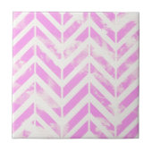 Carreau Aquarelle Motif de Herringbone rose (Devant)