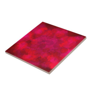 Carreau Aquarelle Océan rose chaud rouge Nautique Abstrai