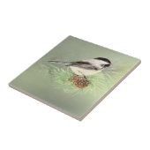 Carreau Aquarelle Oiseau de poulet dans l'arbre du pin Art (Côté)