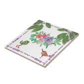 Carreau Aquarelle Oiseaux et fleurs Décoratif (Côté)