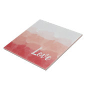 Carreau Aquarelle Ombre rouge et rose Gradient Love (Côté)
