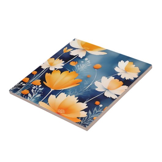 Carreau Aquarelle orange gras (Côté)