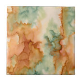 Carreau Aquarelle orange, tan, vert Brown et bleu (Devant)