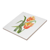 Carreau Aquarelle Parrot Jaune Tulipes Art Floral (Côté)