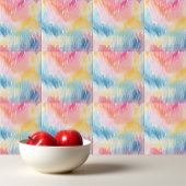 Carreau Aquarelle Pastel Rainbow Abstraite