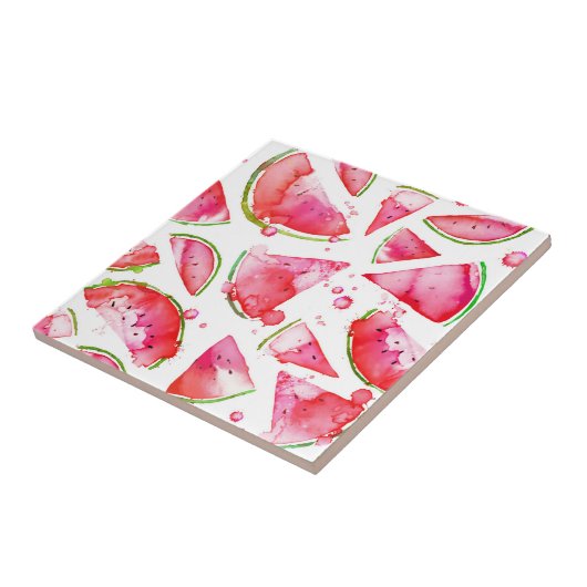 Carreau Aquarelle pastèque 1 (Côté)