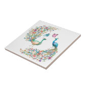 Carreau Aquarelle Peacocs et papillons (Côté)