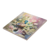 Carreau Aquarelle Peinture canard sur un étang (Côté)