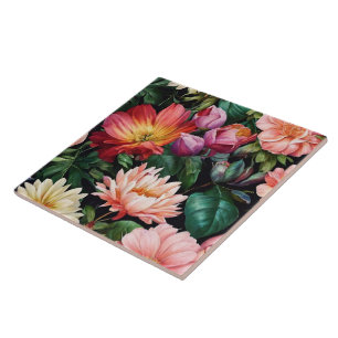 Carreau Aquarelle populaire Collection Vintage Florale