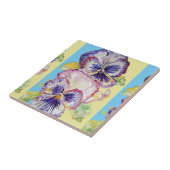 Carreau Aquarelle Purple Pansy Pansies Florales (Côté)