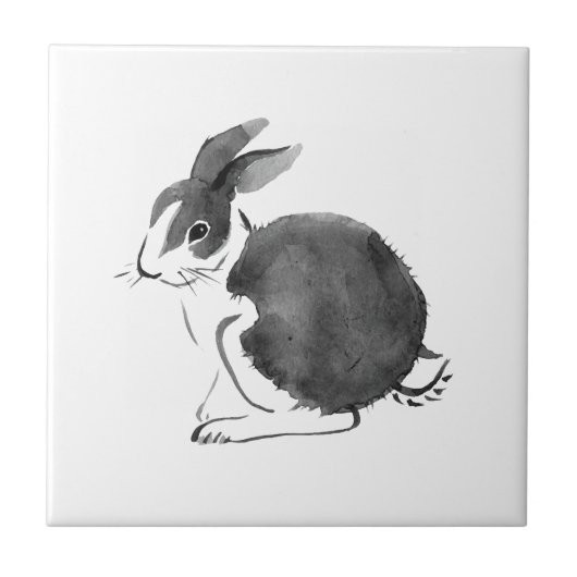 Carreau Aquarelle Rabbit, Année du lapin 2023 (Devant)