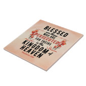 Carreau Aquarelle Retro Matthew 5:10 Poppies (Côté)