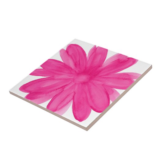 Carreau Aquarelle rose chaud (Côté)