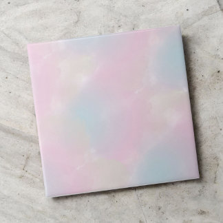 Carreau Aquarelle rose et bleu Élégant Accent Abstrait