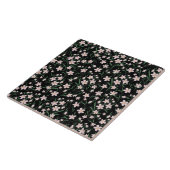 Carreau Aquarelle rose Floral Botanique Motif noir (Côté)