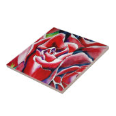 Carreau Aquarelle rose roses d'art original (Côté)