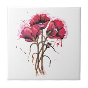 Carreau Aquarelle rouge