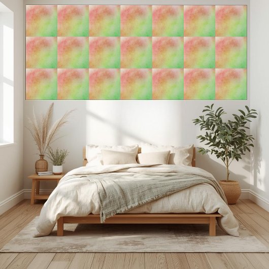 Carreau Aquarelle rouge, vert et jaune