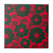Carreau Aquarelle rouge vert Floral (Devant)