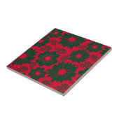 Carreau Aquarelle rouge vert Floral (Côté)