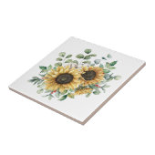 Carreau Aquarelle Russe Autumn Sunflower Bouquet (Côté)