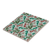 Carreau Aquarelle Seahorse Mint Motif nautique (Côté)