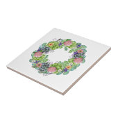 Carreau Aquarelle Succulente Courbe Florale (Côté)